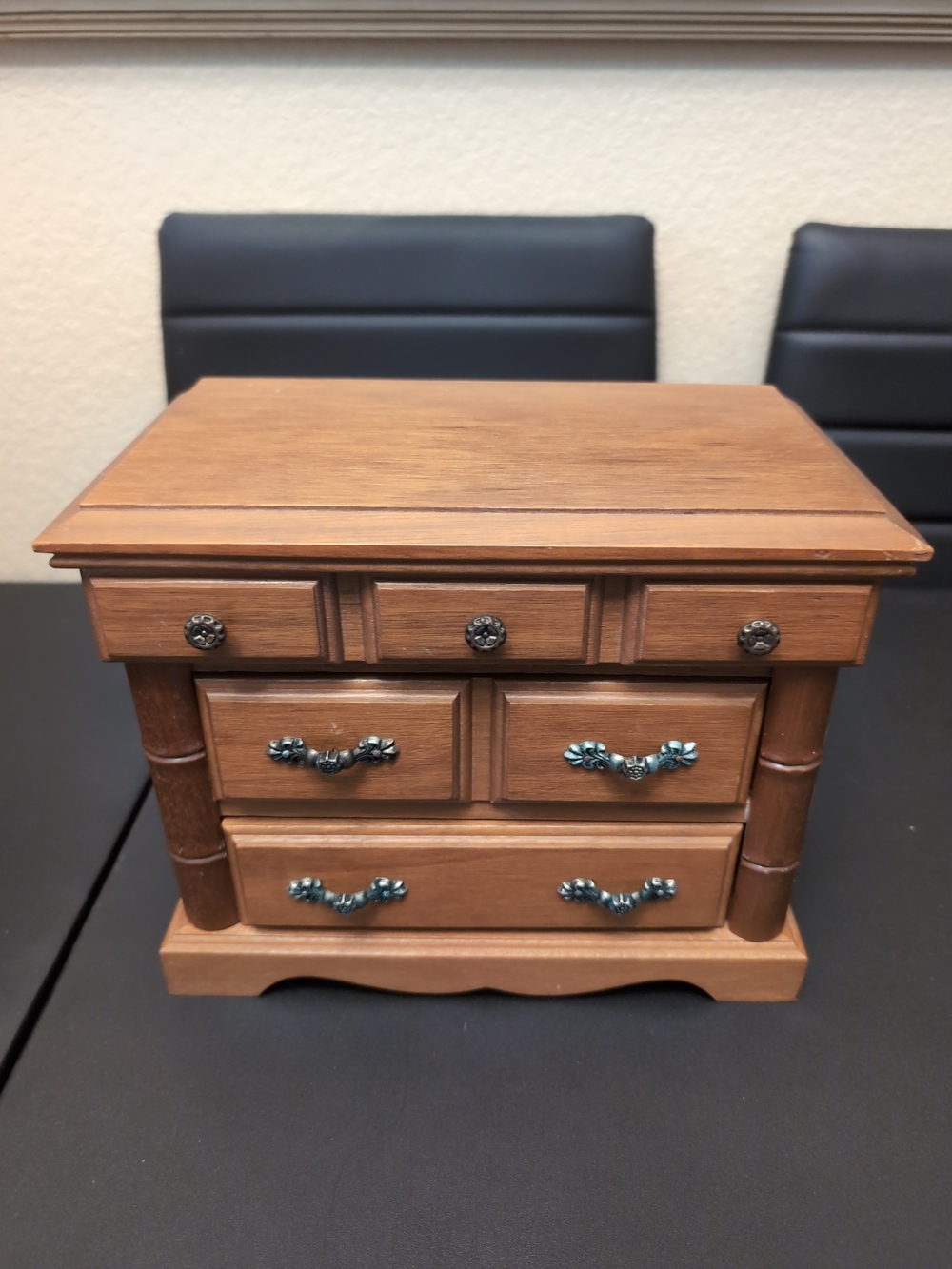 Wood Finish Jewelry Chest Organizer - Brown